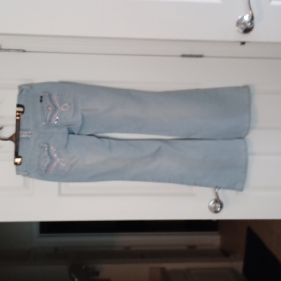 🏍Women's Light Blue Jeans With Pink Decor - Picture 8 of 16